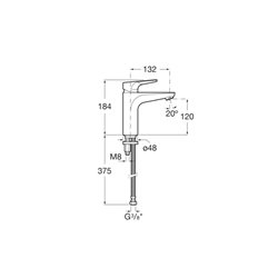 Mitigeur lavabo Atlas Chromé H 184 mm