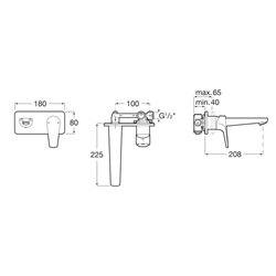 Mitigeur lavabo Atlas Chromé H 80 mm