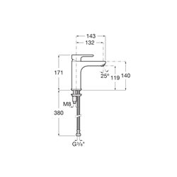 Mitigeur lavabo L20 Chromé H 171 mm