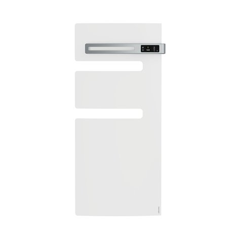 Sèche serviette électrique Serenis 500+1000 Watts, Mât à droite Blanc Brillant