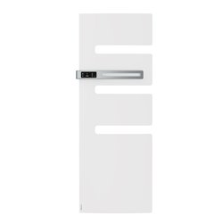 Sèche serviette électrique Serenis 750+1000 Watts, Mât à gauche Blanc Brillant