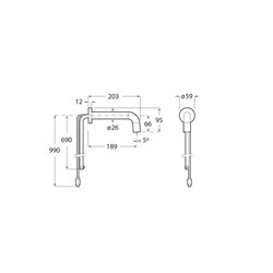 Robinet électronique Loft-E Chromé alim. Par piles accessible pour PMR