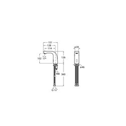 Robinet électronique lavabo L20-E Chromé alim. Par piles accessible pour PMR