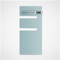 Sèche serviette électrique Serenis 500+1000 Watts, Mât à droite Vert d'eau