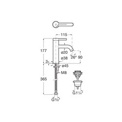 Mitigeur lavabo Ona Titanium Black H 177 mm