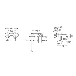 Mitigeur lavabo Ona Rose Gold H 60 mm