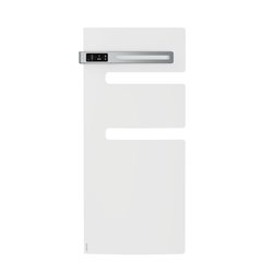 Sèche serviette électrique Serenis 500+1000 Watts, Mât à gauche Blanc Brillant