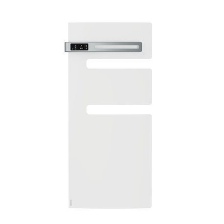 Sèche serviette électrique Serenis 500+1000 Watts, Mât à gauche Blanc Brillant