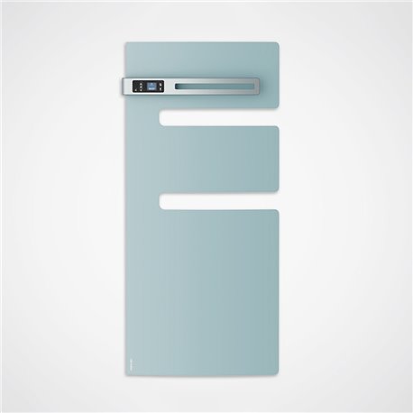 Sèche serviette électrique Serenis 500+1000 Watts, Mât à gauche Vert d'eau