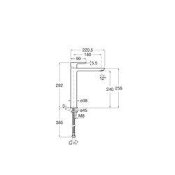 Mitigeur lavabo Cala Noir Mat H 292 mm
