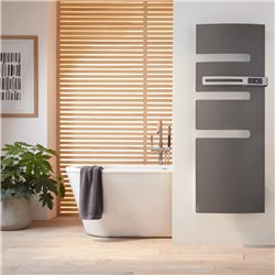 Sèche serviette électrique Serenis 750+1000 Watts, Mât à droite Blanc Carat