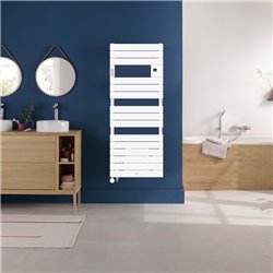 Sèche serviette mixte Riviera 2 750+1000 Watts, Blanc Satin