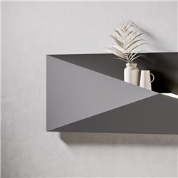 Radiateur rayonnant Polygon 750 Watts Horizontal, Noir Satiné/Gris Moyen