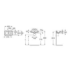 Lave-mains Meridian 45x25 cm 