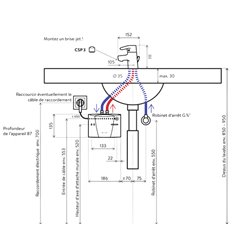 Chauffe-eau M3/END 1500-172432, 2 Litres avec mitigeur