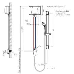 Chauffe-eau MBX 6 Shower 1500-15316, 3.3 Litres
