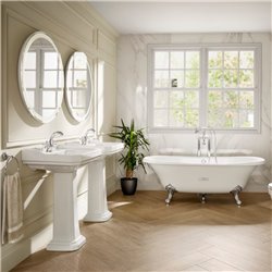 Lavabo Carmen 800x500x225 mm 1 trou perçé au centre Blanc brillant