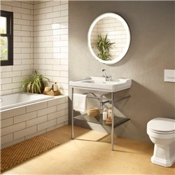 Lavabo Carmen 800x500x225 mm 1 trou perçé au centre Blanc brillant