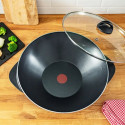 Wok couvercle verre 8 personnes WO300010 1200 Watts noir et silver