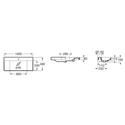 Lavabo Ona 100x46 cm Blanc Mat