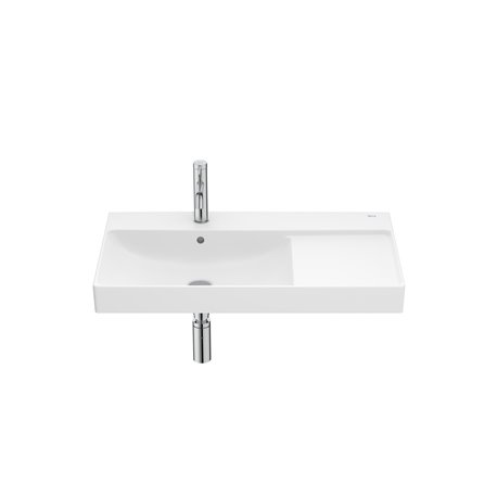 Lavabo Ona 80x46 cm, version à gauche, Blanc Mat