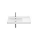 Lavabo Ona 80x46 cm, version à gauche, Blanc Mat