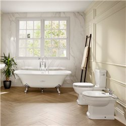 Bidet sur pied Carmen Blanc Brillant, 28x56x40 cm, 1 trou percé