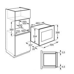 Micro-ondes gril encastrable Série 600 CMS4253EMX 25 Litres 900 Watts