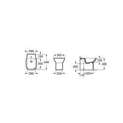 Bidet sur pied Debba Square Blanc, 35,5x54x40 cm, 1 trou percé