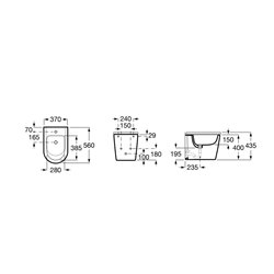 Bidet sur pied Inspira Round Onyx, 37x56x40 cm, 1 trou percé, 2 trous pré-percés