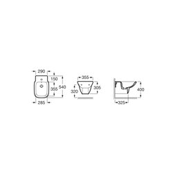 Bidet suspendu Debba Square Blanc, 35,5x54x30,5 cm, 1 trou percé