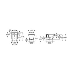 Bidet suspendu The Gap Round Blanc, 31,5x35,5x54 cm, 1 trou percé