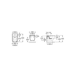 Bidet suspendu The Gap Square Blanc, 35x54x40 cm, 1 trou percé