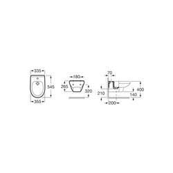 Bidet suspendu Victoria Blanc, 35,5x54,5x40 cm, 1 trou percé