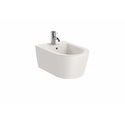Bidet suspendu Inspira Round Beige, 37x56x40 cm, 1 trou percé, 2 trous préperçés