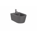 Bidet suspendu Inspira Round Onyx, 37x56x40 cm, 1 trou percé, 2 trous préperçés