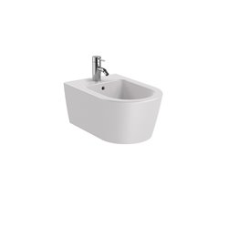 Bidet suspendu Inspira Round Perle, 37x56x40 cm, 1 trou percé, 2 trous préperçés