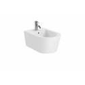 Bidet suspendu Inspira Round Blanc mat, 37x56x40 cm, 1 trou percé, 2 trous préperçés