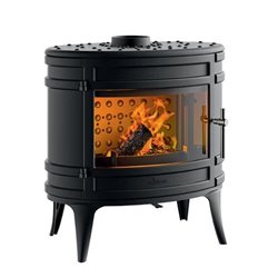 Poêle à bois encastrable Cuir 900, INVICTA, 14 kW anthracite