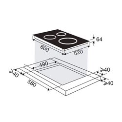 Table de cuisson SPI9649B induction commandes sensitives