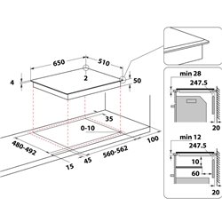 Table de cuisson WLB4265BF/IXL induction commandes sensitives