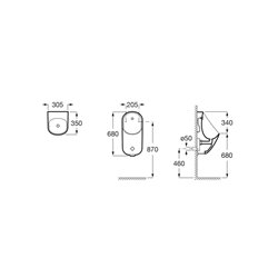 Urinoir Proton électronique alim. Connexion au réseau électrique