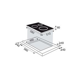 Table de cuisson BPI1639KX induction commandes sensitives