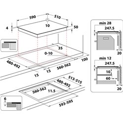 Table de cuisson WSQ1160NE induction commandes sensitives