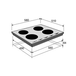 Table de cuisson BPI6414BM mixte induction commandes sensitives + manettes