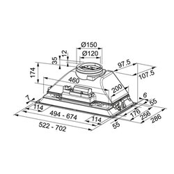 Groupe aspirant FBI avec moteur 270 m3/h, Inox 72 cm