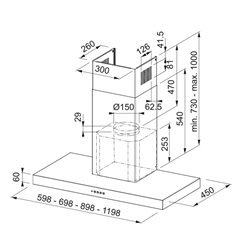 Hotte box Format High Inox 90 cm
