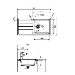 Evier Opale 611-97 Blanc 