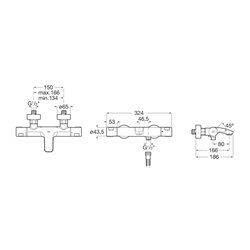 Mitigeur thermostatique bain douche T-500 Chromé 