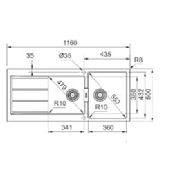 Evier Sirius 2 Tectonite S2D 621 Blanc artic 